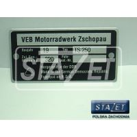 Produkt: TABLICZKA ZNAMIONOWA MZ TS 250